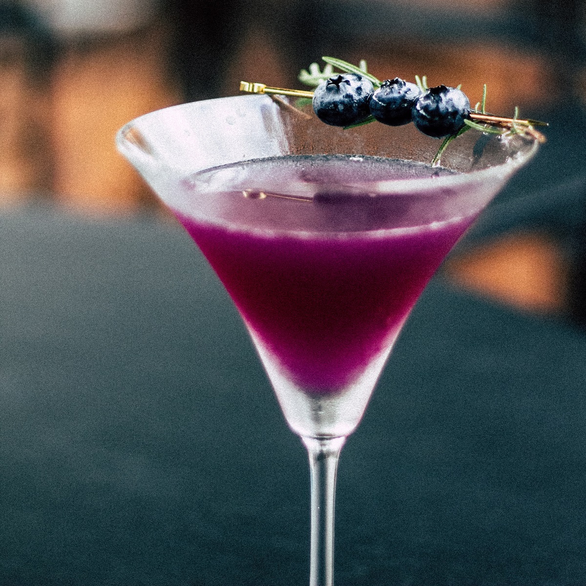 Blueberry martini drink