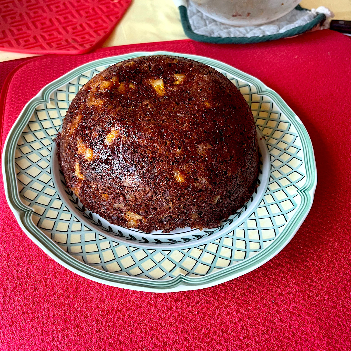 English steamed pudding using bowl as a mold.
