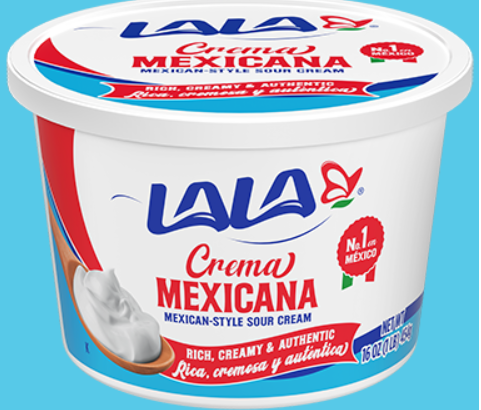 Photo of LaLa brand Crema Mexicana in a container.