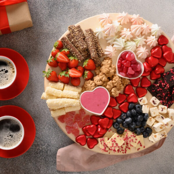 Dessert platter or board for Valentine's Day