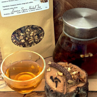 Licorice root and spice looseleaf herbal tea from Dorothy Stainbrook's Wellness tea collection