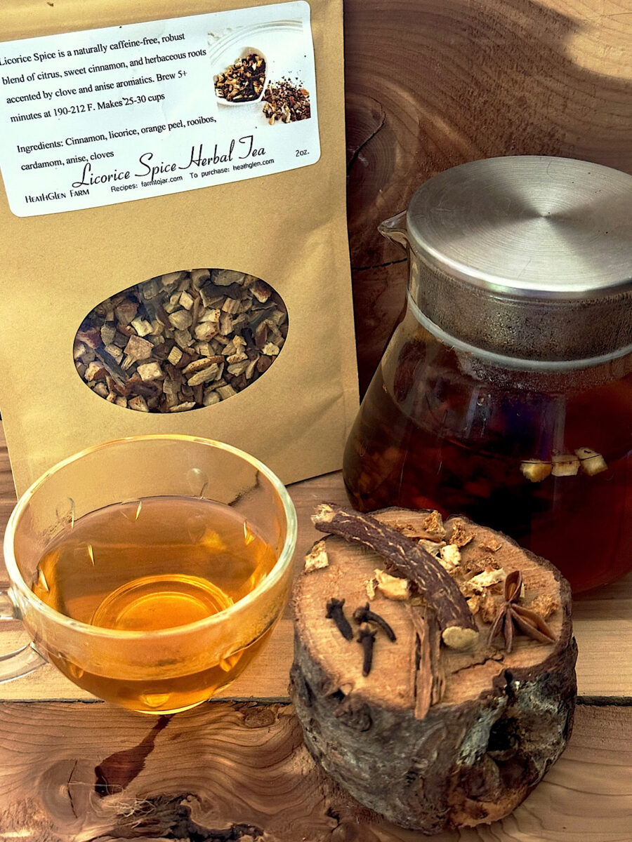 Licorice root and spice looseleaf herbal tea from Dorothy Stainbrook's Wellness tea collection