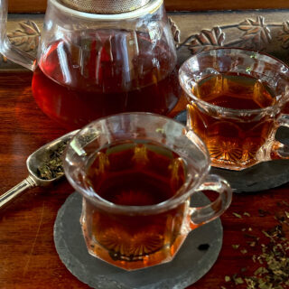 Hibiscus mate looseleaf tea from Dorothy Stainbrook's Wellness tea collection