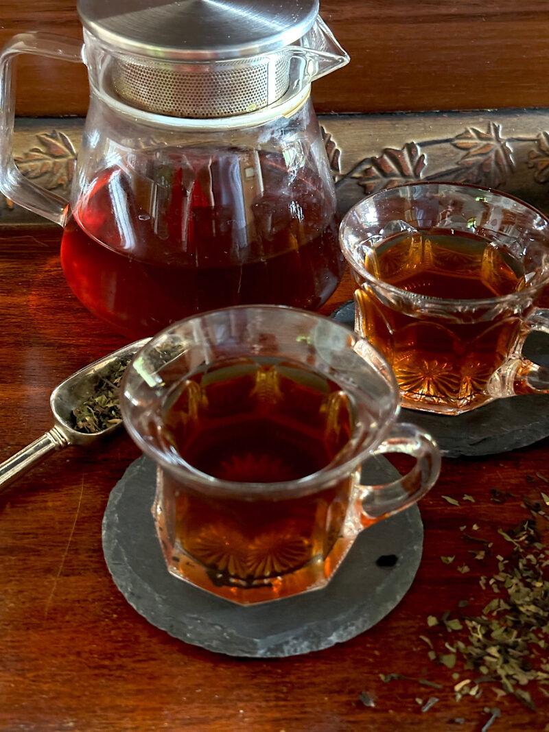 Hibiscus mate looseleaf tea from Dorothy Stainbrook's Wellness tea collection