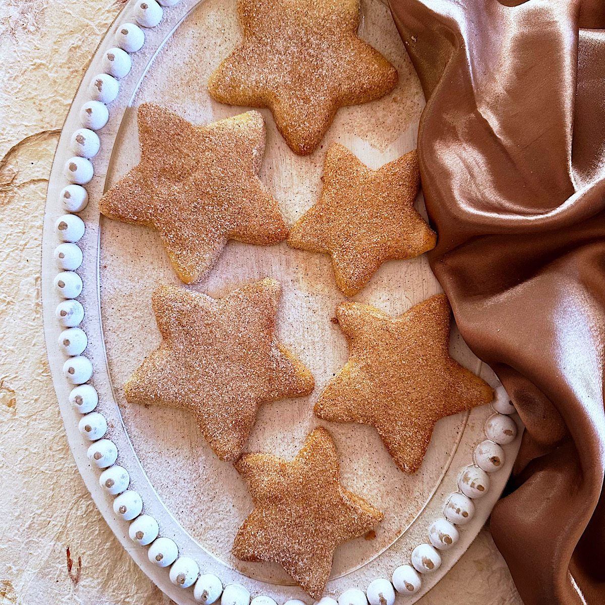 Bizcochito cookies: Mexican shortbread in star shapes.